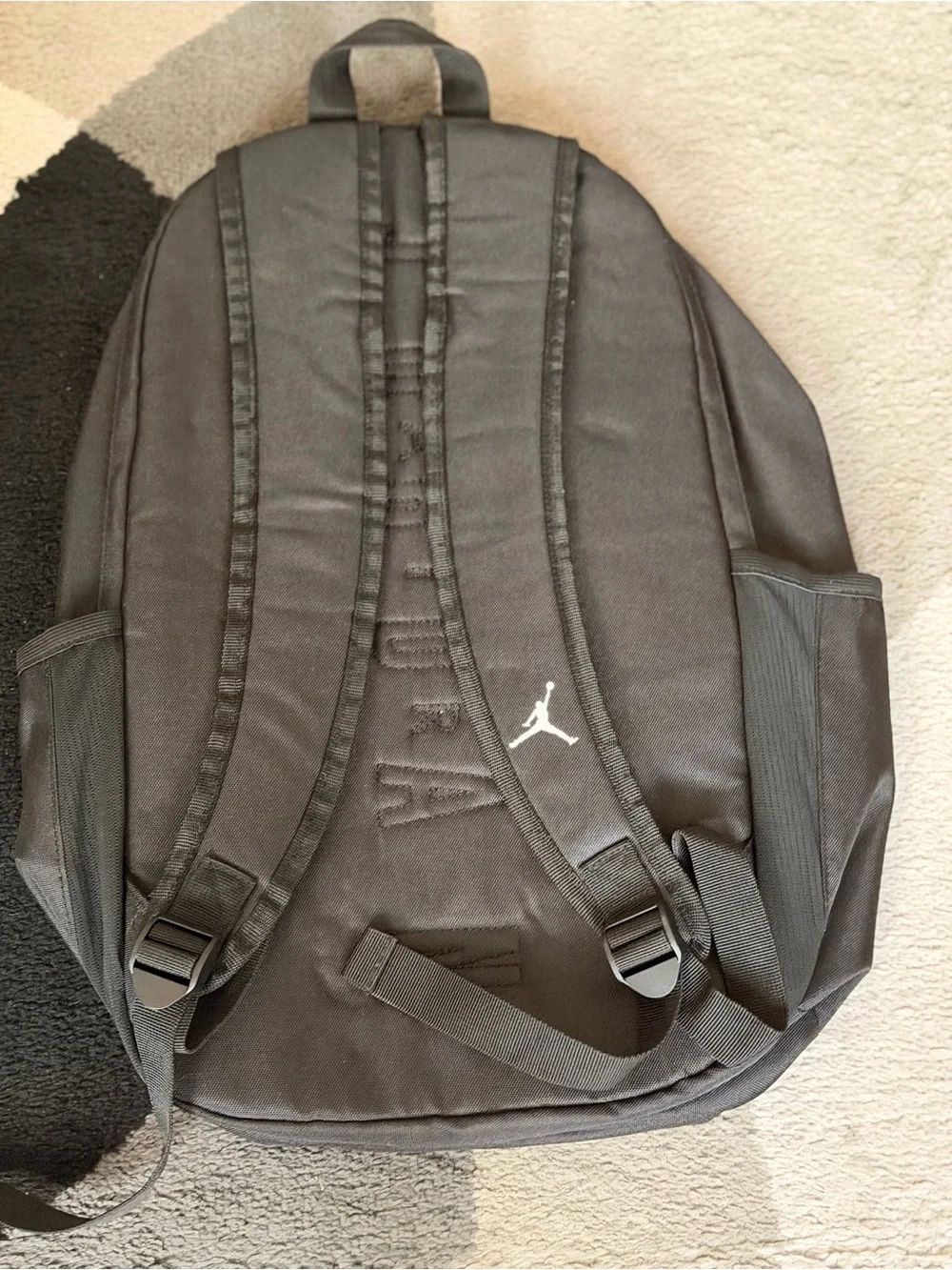 Jordan Black Backpack with Red Jumpman and White Lettering